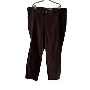 Gloria Vanderbilt Amanda Women Plus 24W Brown 5-Pocket Straight Leg Denim Jeans